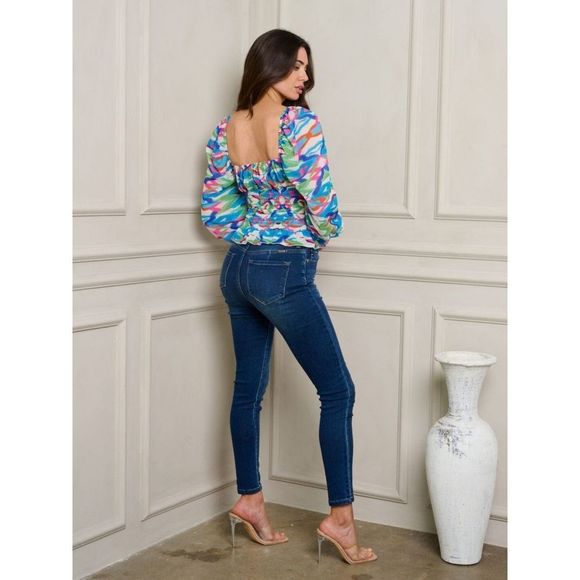 Shirred Colorful Top - Picture 5 of 11